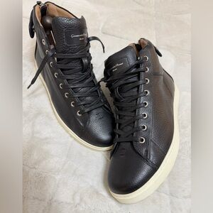 $890 Gianvito Rossi Black Leather Men's High Top Sneakers 43 10